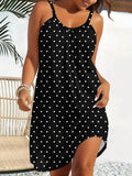 Women's Polka Dot Sleeveless Suspender Dress – Casual Spring Summer Dress