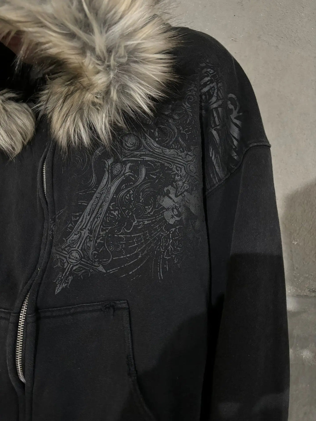 Women's Y2K Faux Fur Hooded Jacket
