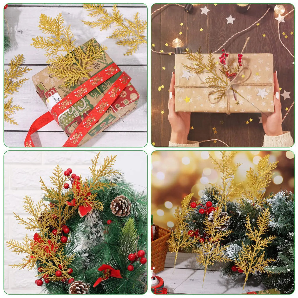 Glitter Berries Artificial Christmas Flower Bouquet – Xmas Tree Home Ornament