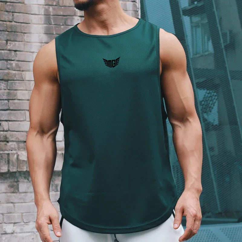 Men's Mesh Gym Tank Top – Bodybuilding Stringer Singlet Sleeveless Shirt for Fitness & Casual Wear (M–XXL)