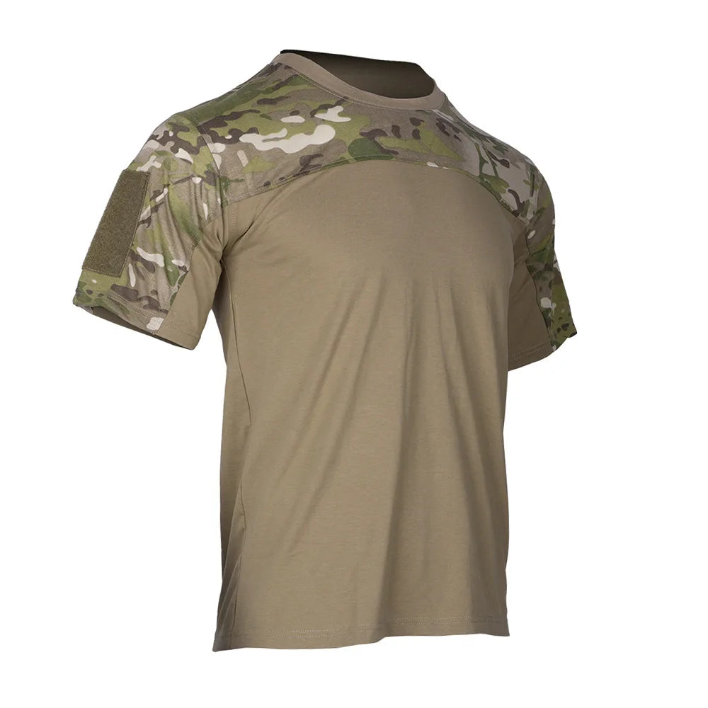 Men's Camo Tactical T-Shirt – Breathable Cotton Combat Tee for Hunting & Outdoor Workouts