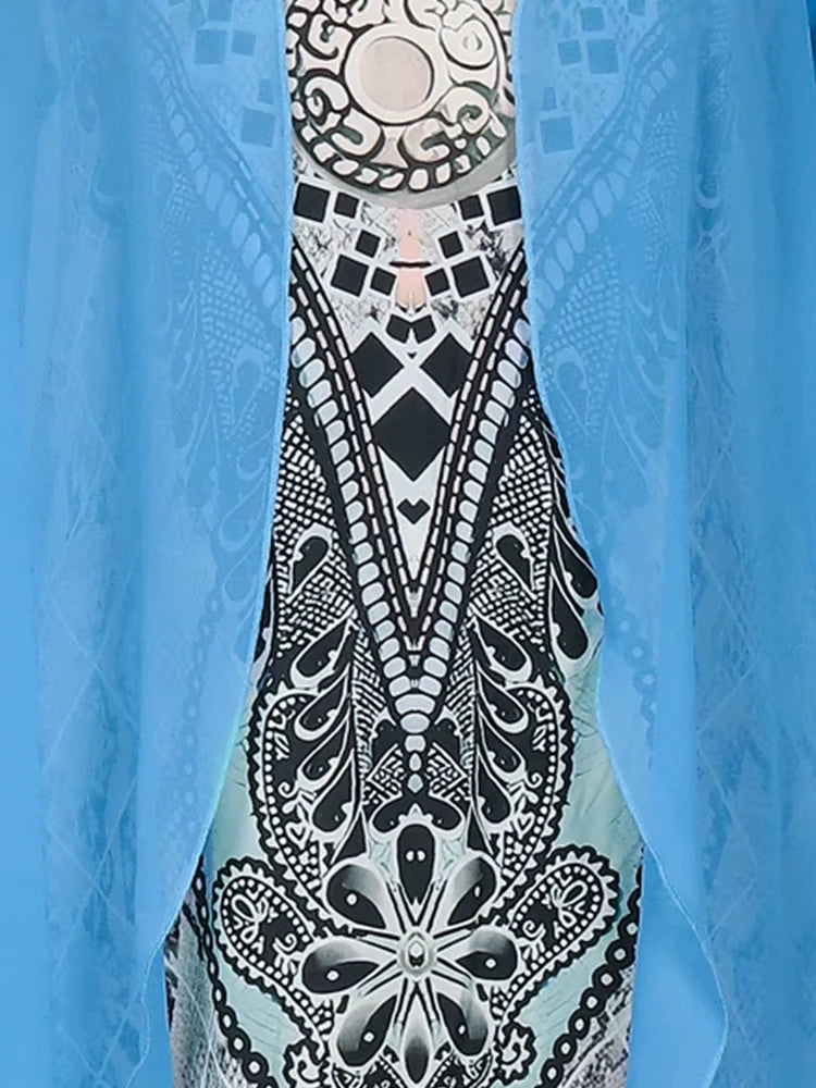 Women's Plus Size Graphic Printed Dress Set – Casual Open Front Outfit