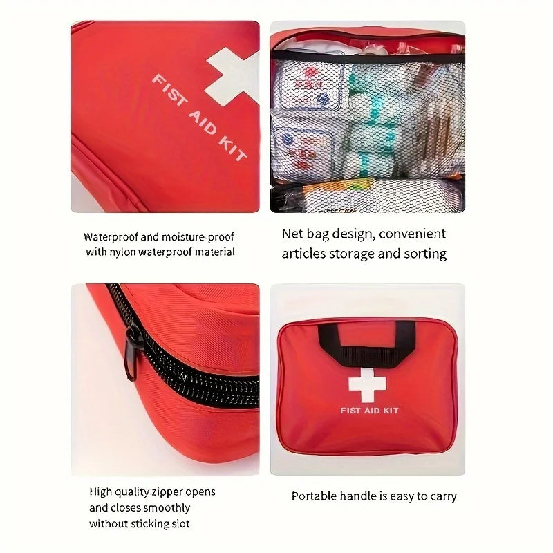 Deluxe First Aid Kit 186pcs – Portable Bag for Hiking & Camping | KENZ Outlet