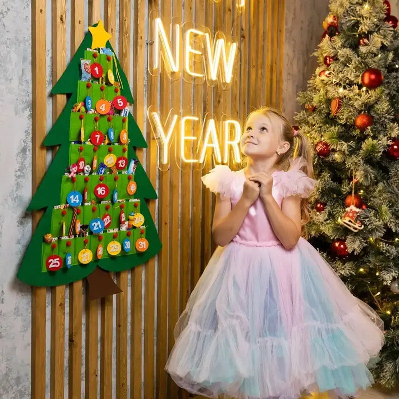 Christmas Tree Countdown Advent Calendar – Reusable DIY Hanging Holiday Decoration