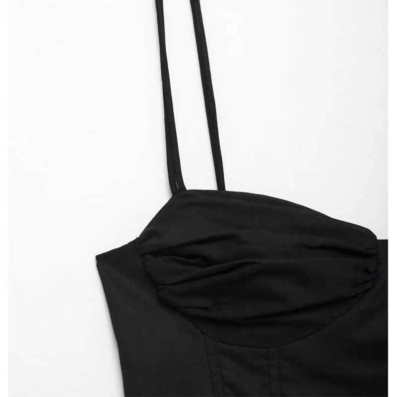 Women's Black Corset Crop Top – Sexy Sleeveless Backless Bustier Camisole