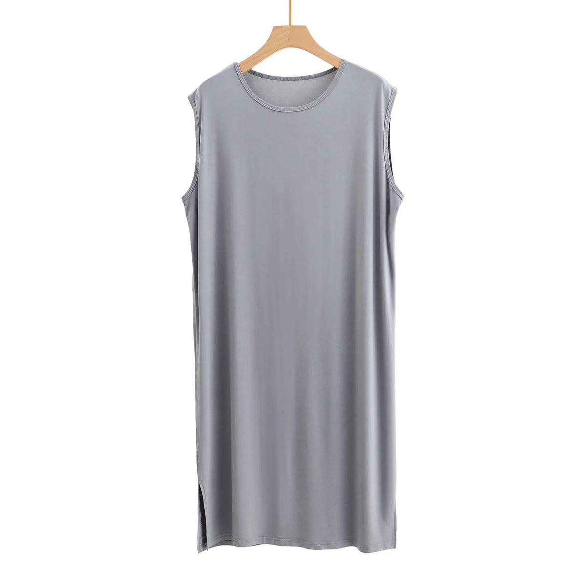 Men's Modal Sleepwear Robe – Soft Long Nightgown Bathrobe for Home Lounging (L–3XL)