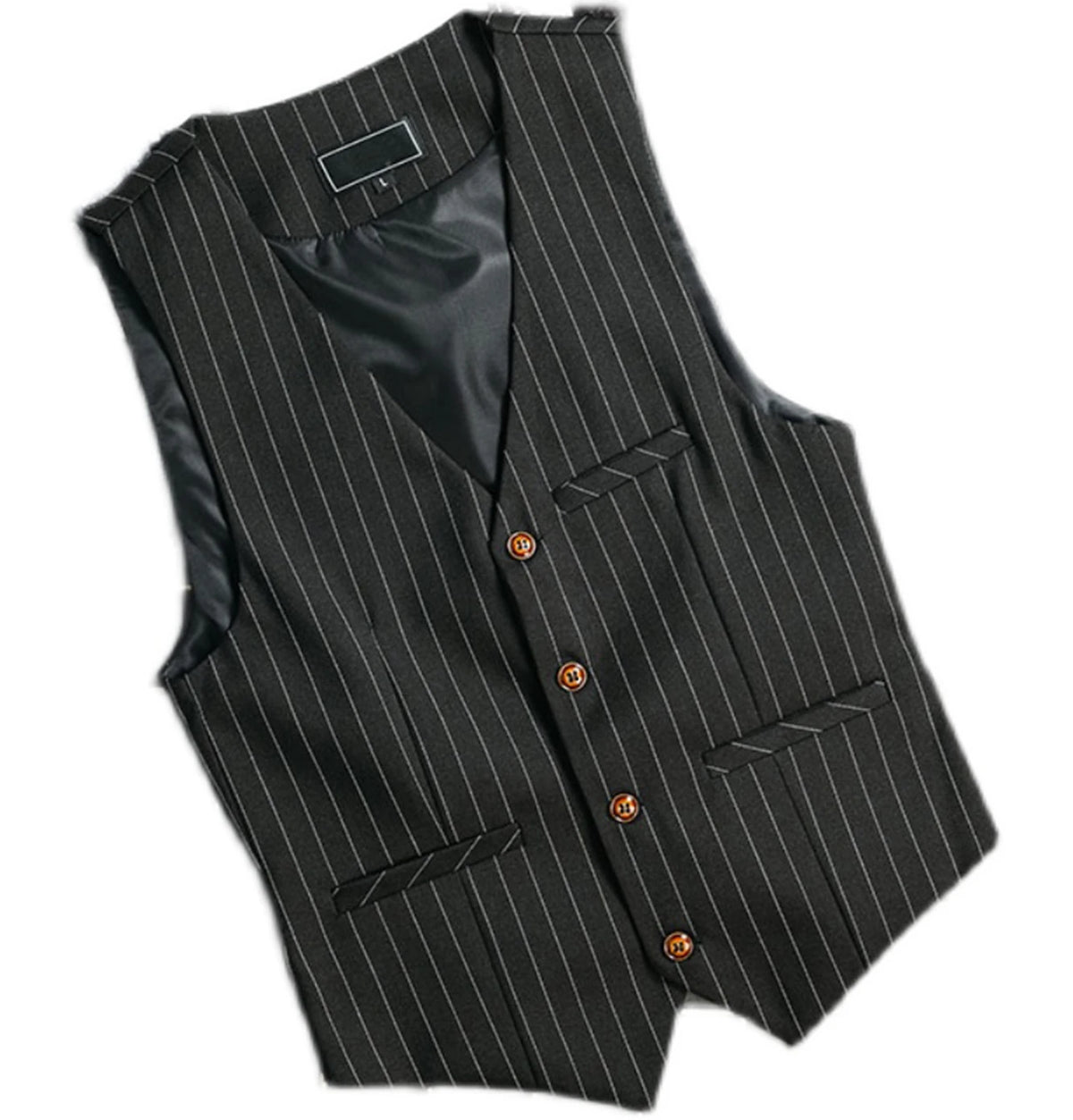 Men's 1920s Gangster Striped Suit Vest – Slim Fit Formal Waistcoat