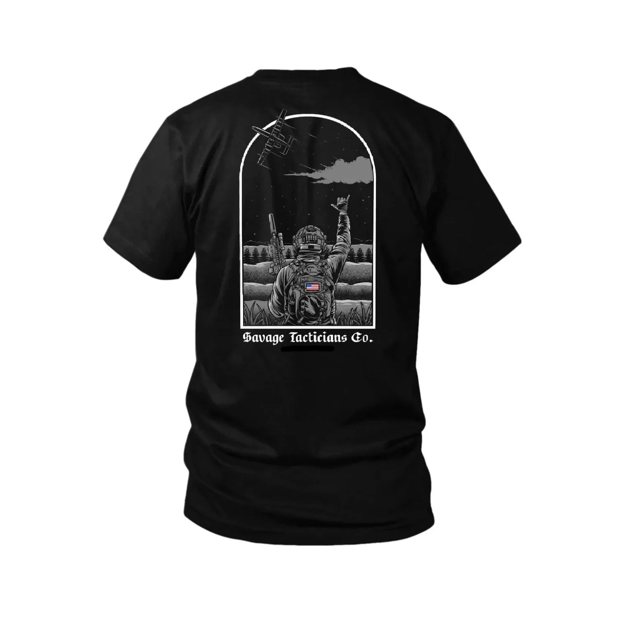 Men's Tactical Print T-Shirt – 100% Cotton Loose Fit Breathable Streetwear Tee