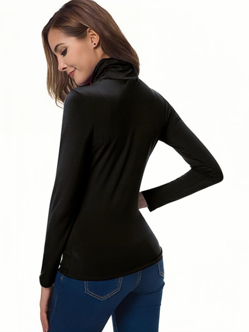 Women's Turtleneck Long Sleeve Knit Top