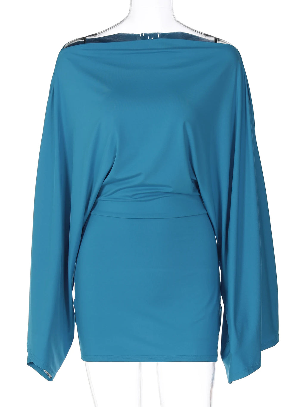 Women's rucked Bodycon Mini Dress – Sexy Cloak Sleeve Party Dress