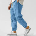 Men's Cotton Linen Harem Jogger Pants – Drawstring Casual Streetwear Spring Autumn