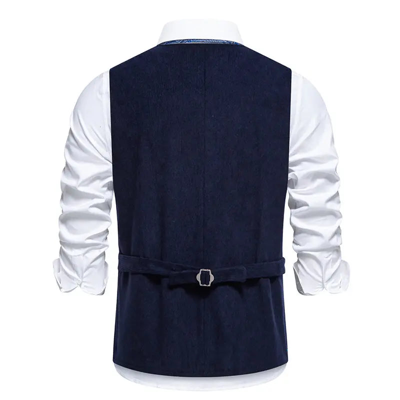 Men's Slim Fit Embroidered Suit Vest – Smart Casual Waistcoat