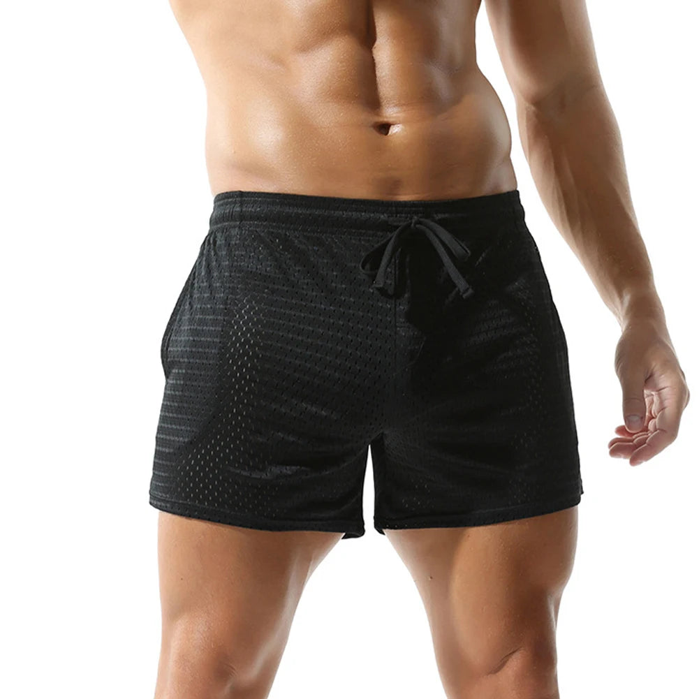 Men's Mesh See-Through Boxer Shorts – Breathable Mid-Rise Briefs & Trunks Underwear (M–XXL)