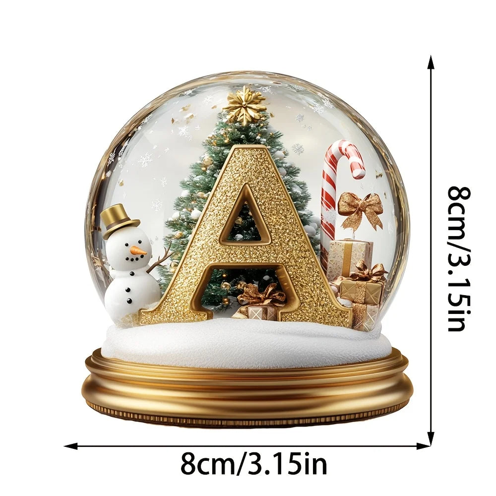Christmas Tree Acrylic Family Desktop Ornament – Farmhouse Holiday Letter Decor
