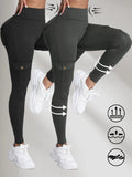 Women's High Waist Hip Lift Leggings 2-Pack – Skinny Stretch Sport Pants