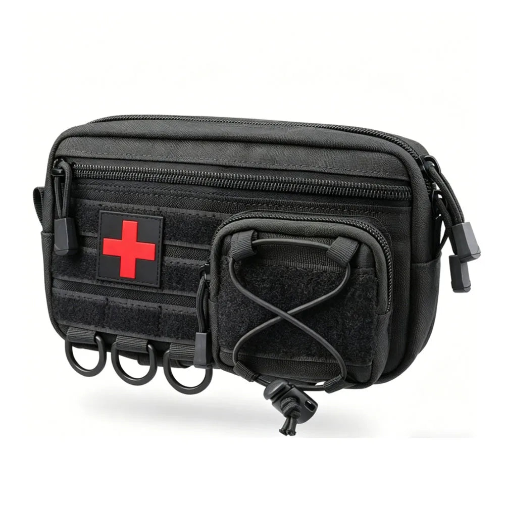 Tactical MOLLE Horizontal Admin Pouch – Front Drawstring EMT EDC Utility Organizer Bag