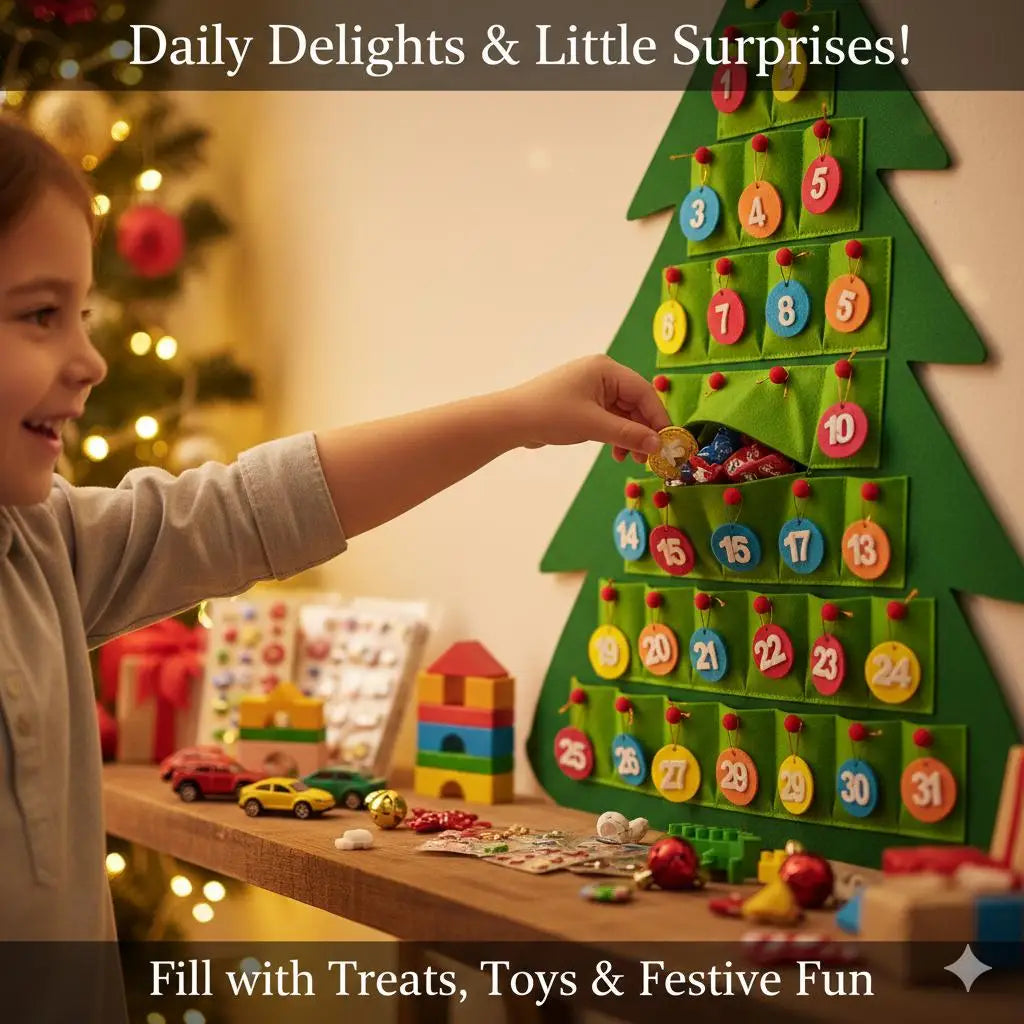 Christmas Tree Countdown Advent Calendar – Reusable DIY Hanging Holiday Decoration