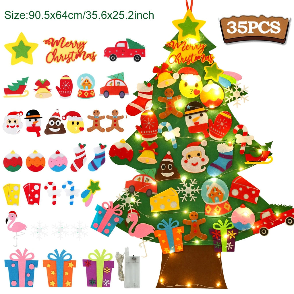 Kids DIY Felt Christmas Tree Set – Festive Holiday Decoration & Xmas Ornament