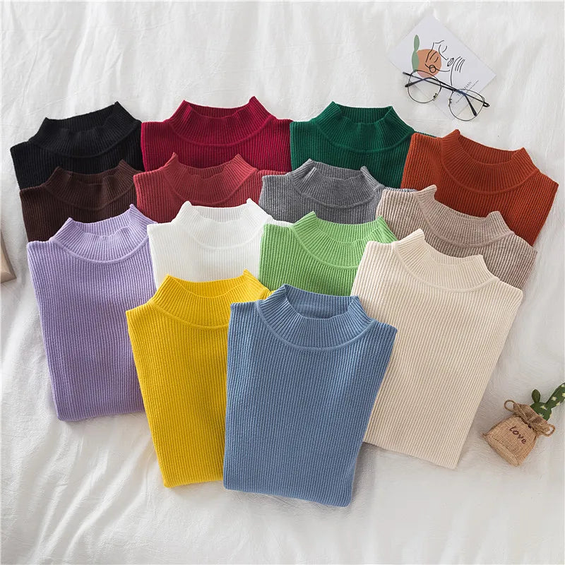 Women's Soft Cashmere Turtleneck Sweater – Cozy Knit Winter Pullover