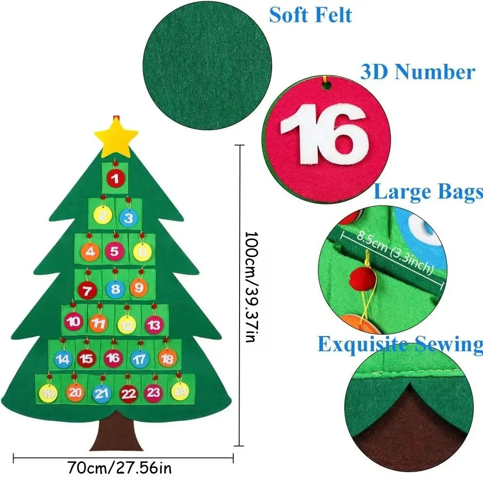 Christmas Tree Countdown Advent Calendar – Reusable DIY Hanging Holiday Decoration