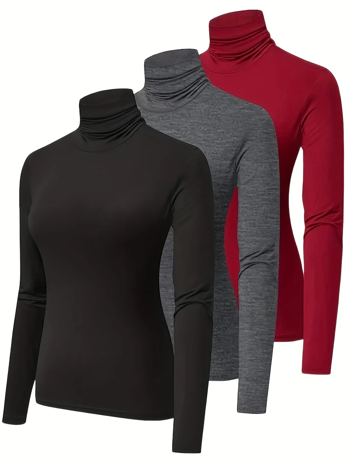 Women's Turtleneck Long Sleeve Knit Top