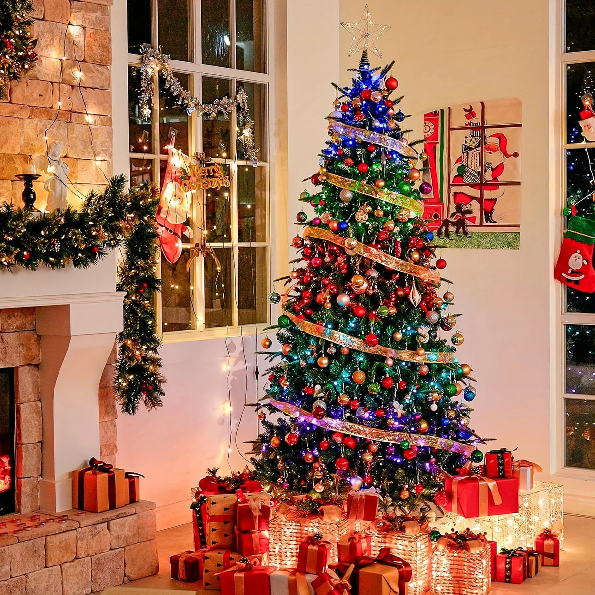 USB Powered Christmas Tree Mood Light – Indoor Outdoor Holiday Decoration Night Light